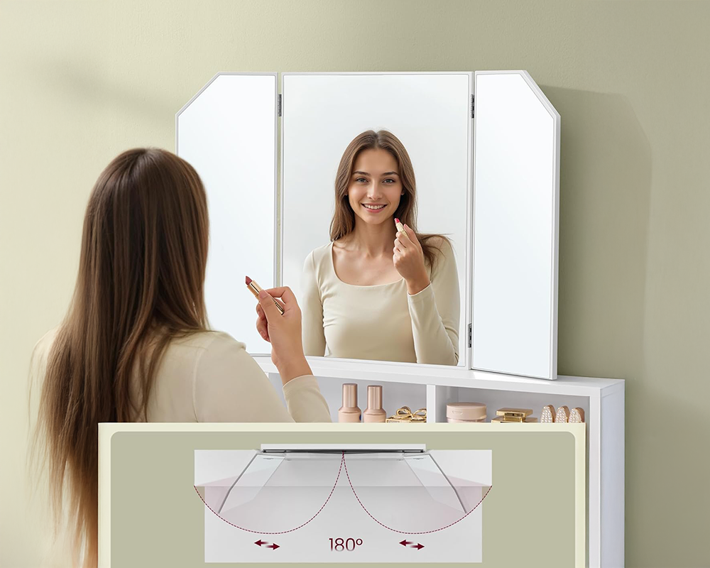 VASAGLE Dressing Table With Mirror