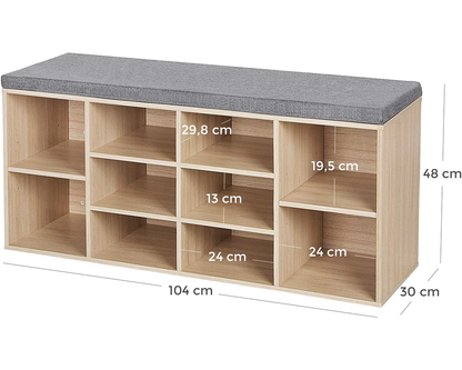 VASAGLE Shoe Rack Bench Shoe Storage Bench Shoe Rack