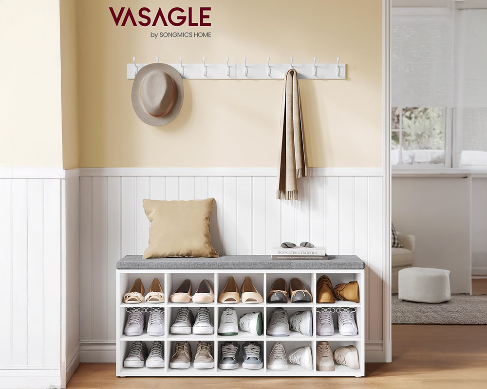 VASAGLE Shoe Rack Bench Shoe Storage Bench Shoe Rack