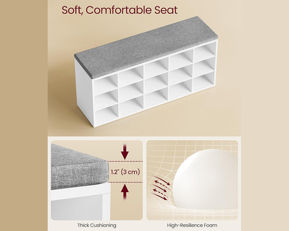 VASAGLE Shoe Rack Bench Shoe Storage Bench Shoe Rack