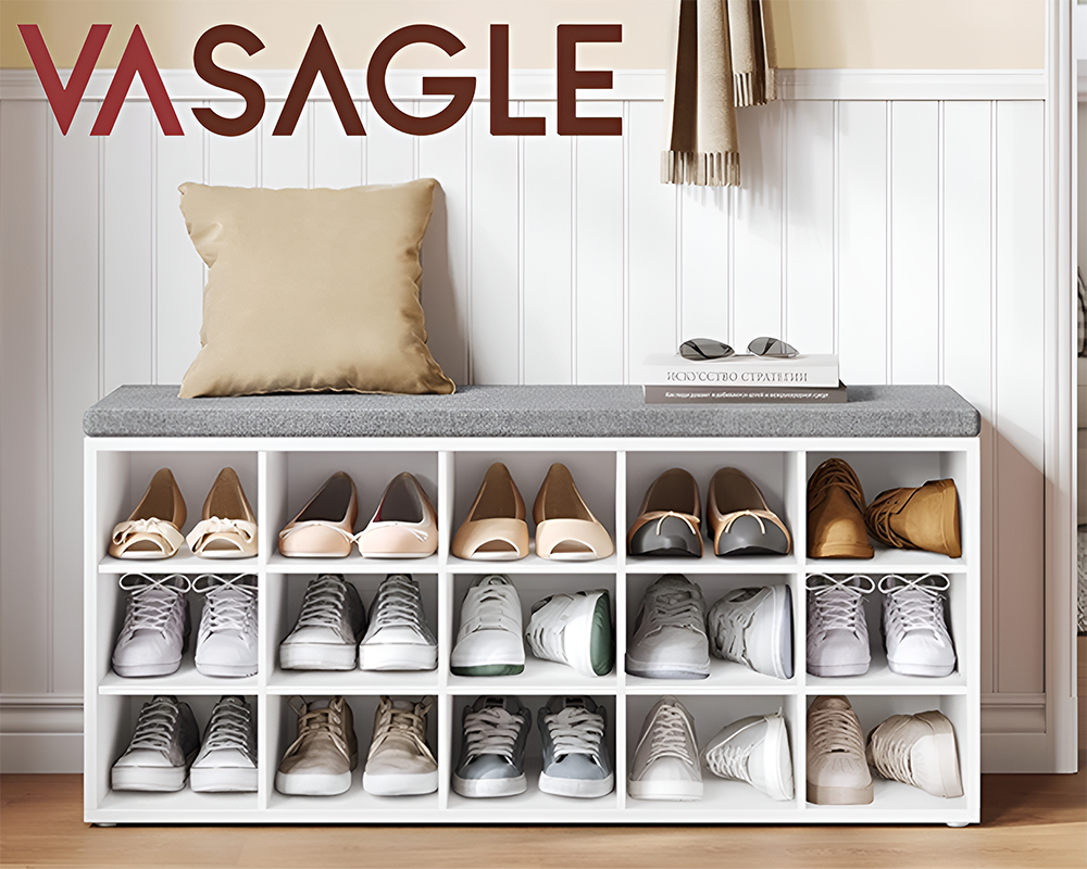 VASAGLE Shoe Rack Bench Shoe Storage Bench Shoe Rack
