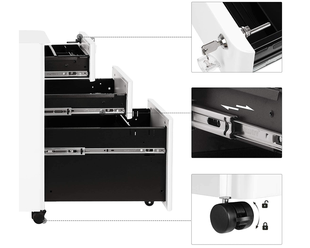 SONGMICS Office file Cabinet with Wheels File Organiser