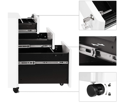 SONGMICS Office file Cabinet with Wheels File Organiser