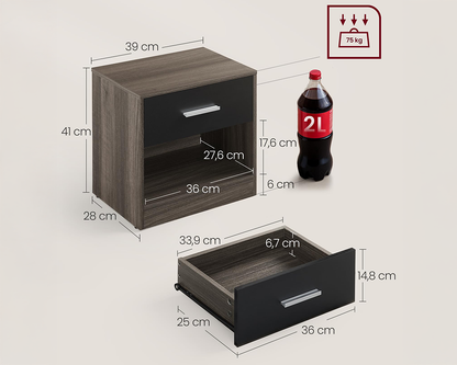 Bedside Table with Drawers