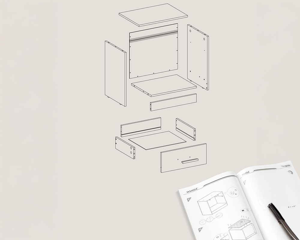 Bedside Table with Drawers
