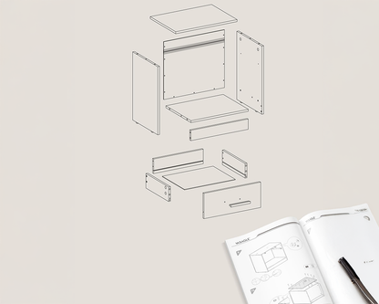 Bedside Table with Drawers