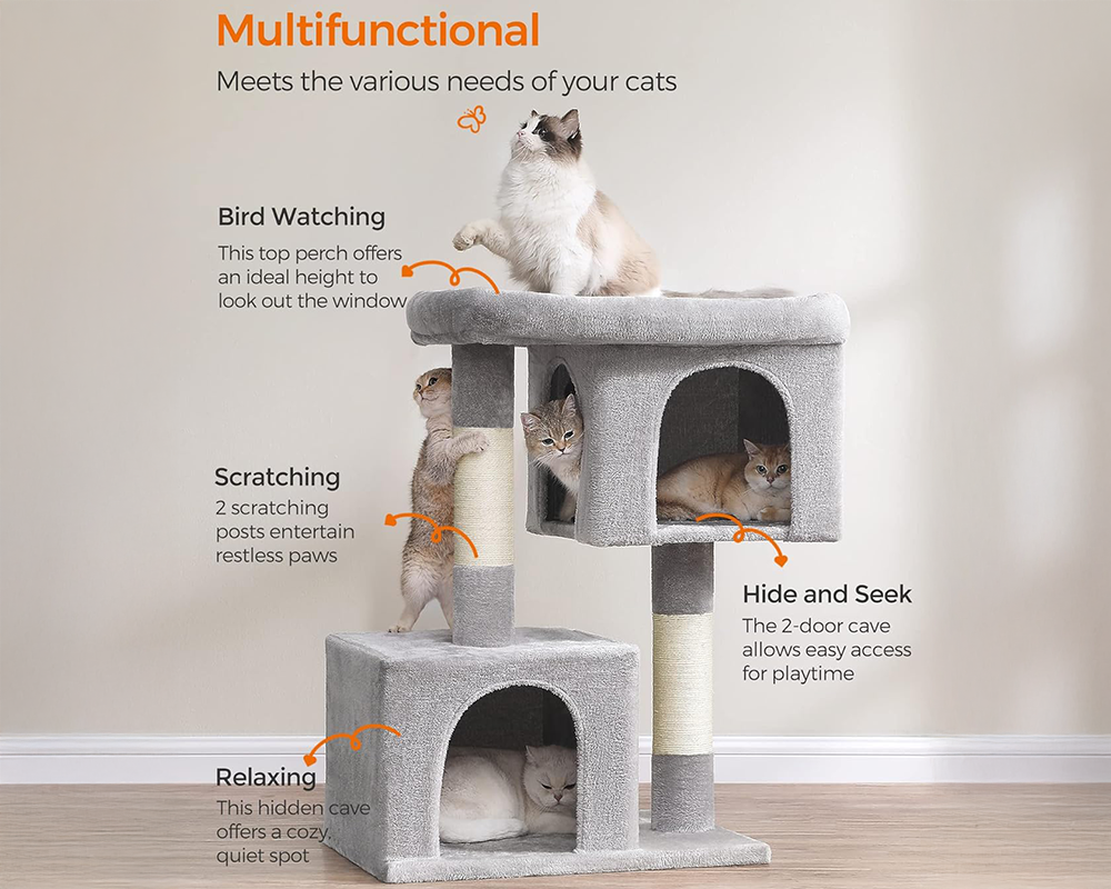 Cat Tree House with Scratching Posts