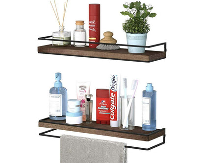 Shelves with protective bar