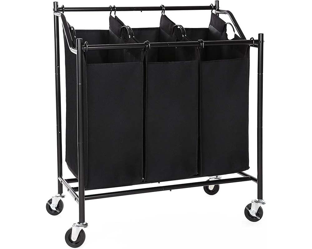 3 Bag Laundry Hamper Rolling Laundry Sorter