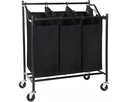 3 Bag Laundry Hamper Rolling Laundry Sorter