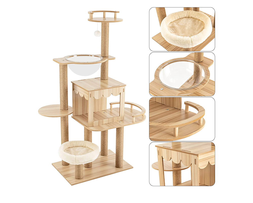 Cat Tree House Multi-Level Cat Tree House Condo with Hammock & Toys
