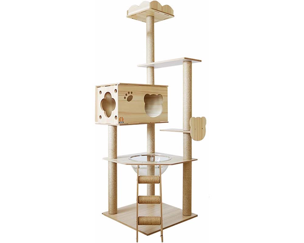 cat tree with wood material