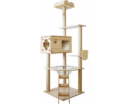 cat tree with wood material