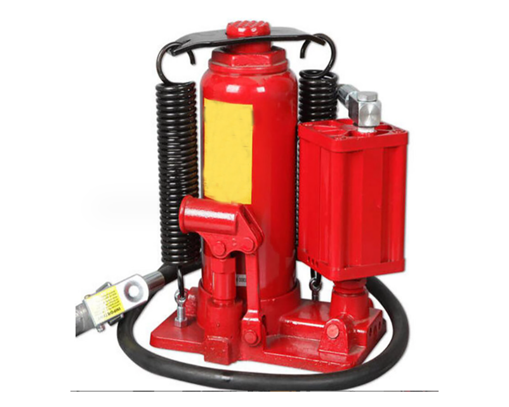 Air hose attached bottle jack