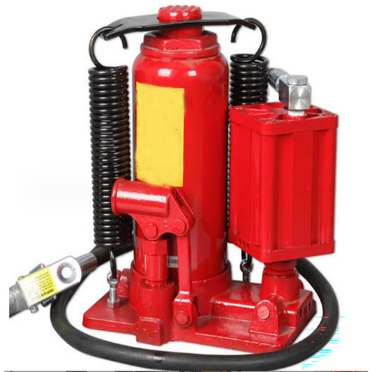 Red hydraulic bottle jack