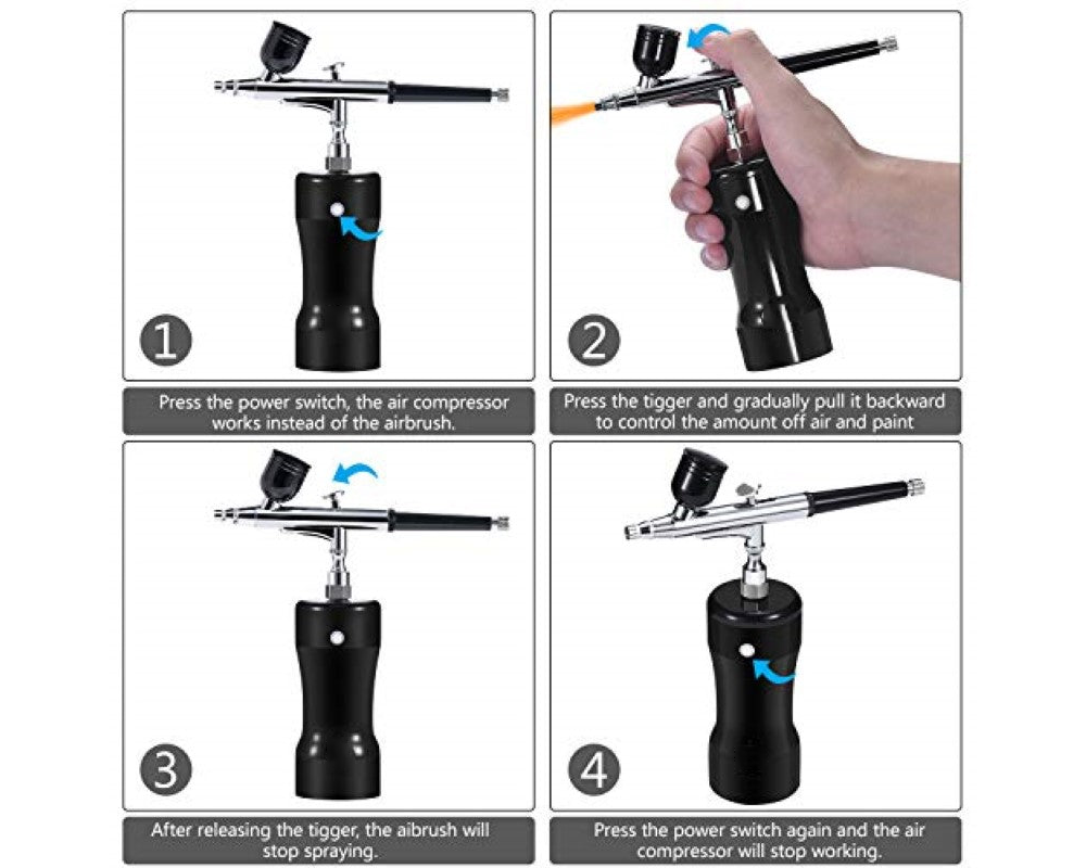 Airbrush kit with paint cups