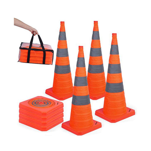 Foldable traffic cone orange