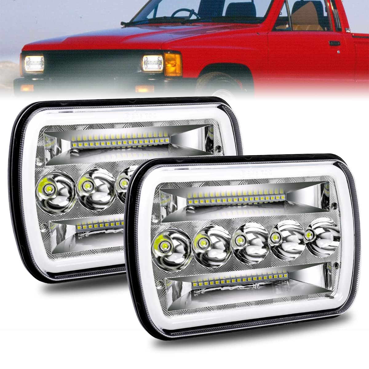 7-Inch LED Work Lights | Multi-Model Compatibility for JEEP for YJ, XJ, TJ, JK, Ram