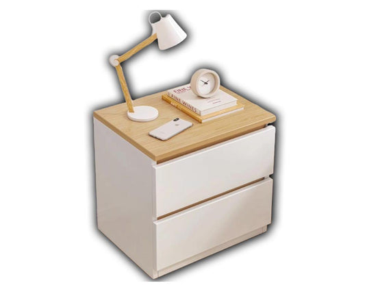 Bedside table white and wood