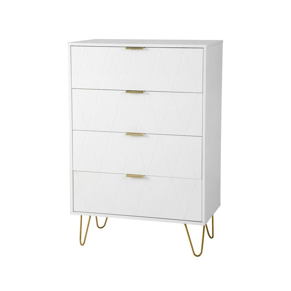 white tallboy dresser front