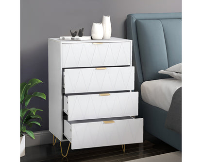 Tallboy Chest of Drawers -  4-Drawer Dressers for Bedroom (White)