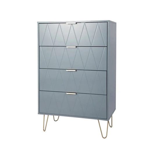 Tallboy Chest of Drawers - 4 Drawer  Dressers for Bedroom  (Sky blue)