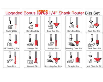 Wood Router with Bit Set Electric Wood Router 800W for DIY & Trimming Work