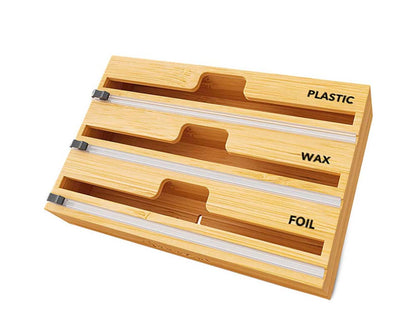 Wrap dispenser with labels
