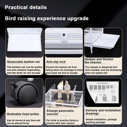 Bird Cage Parrot Aviary Perch Carrier