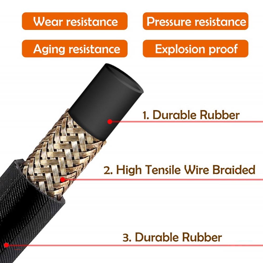 rubber hose with steel braid