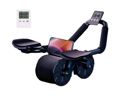 Ab roller with timer and phone holder