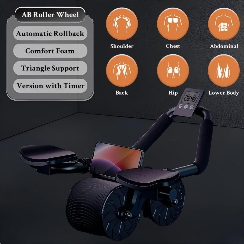 Automatic rebound ab roller