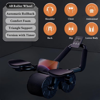 Automatic rebound ab roller