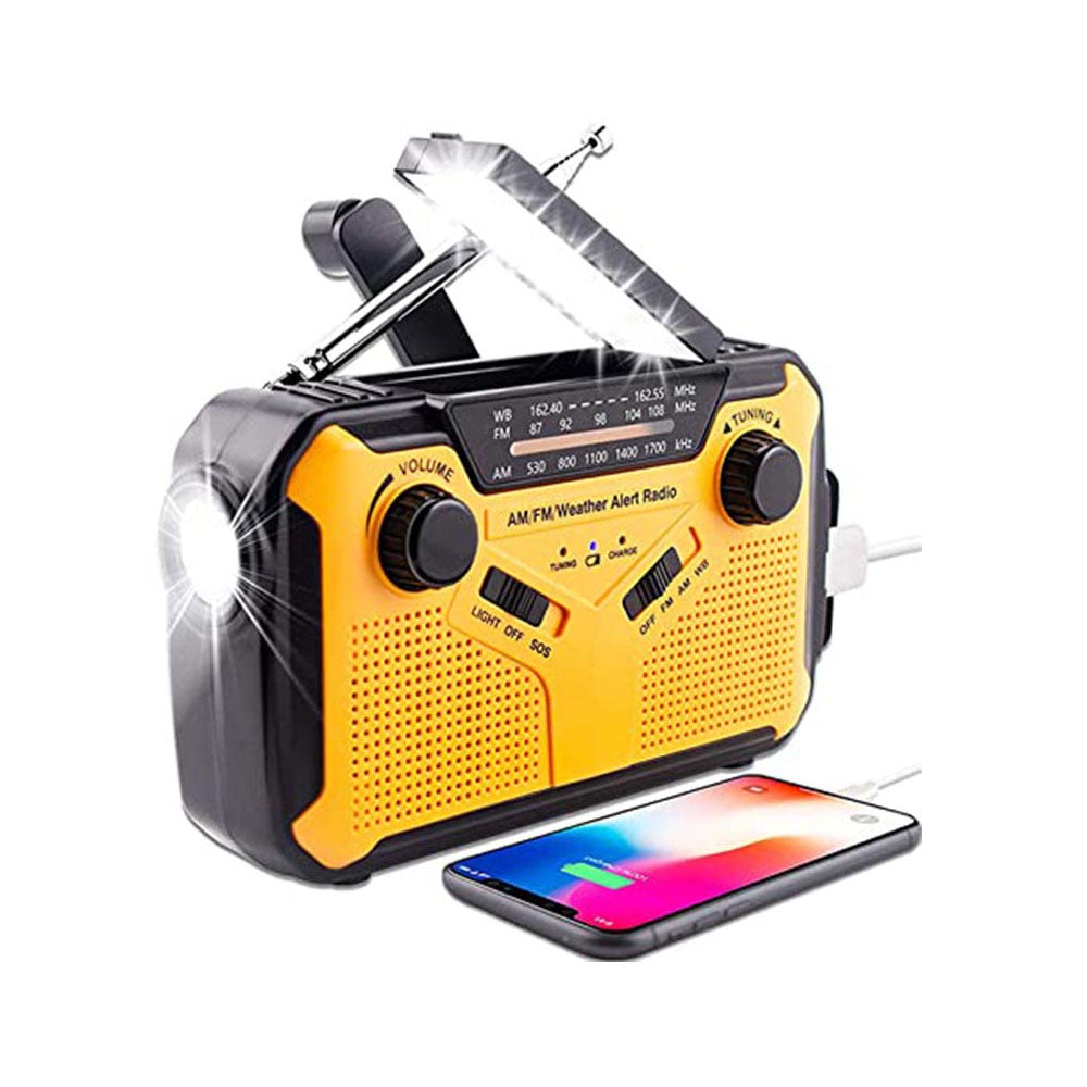 Solar powered emergency radio