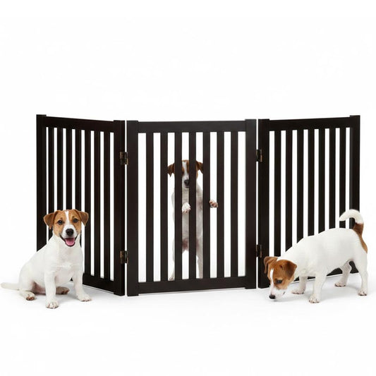wooden pet safety gate grey