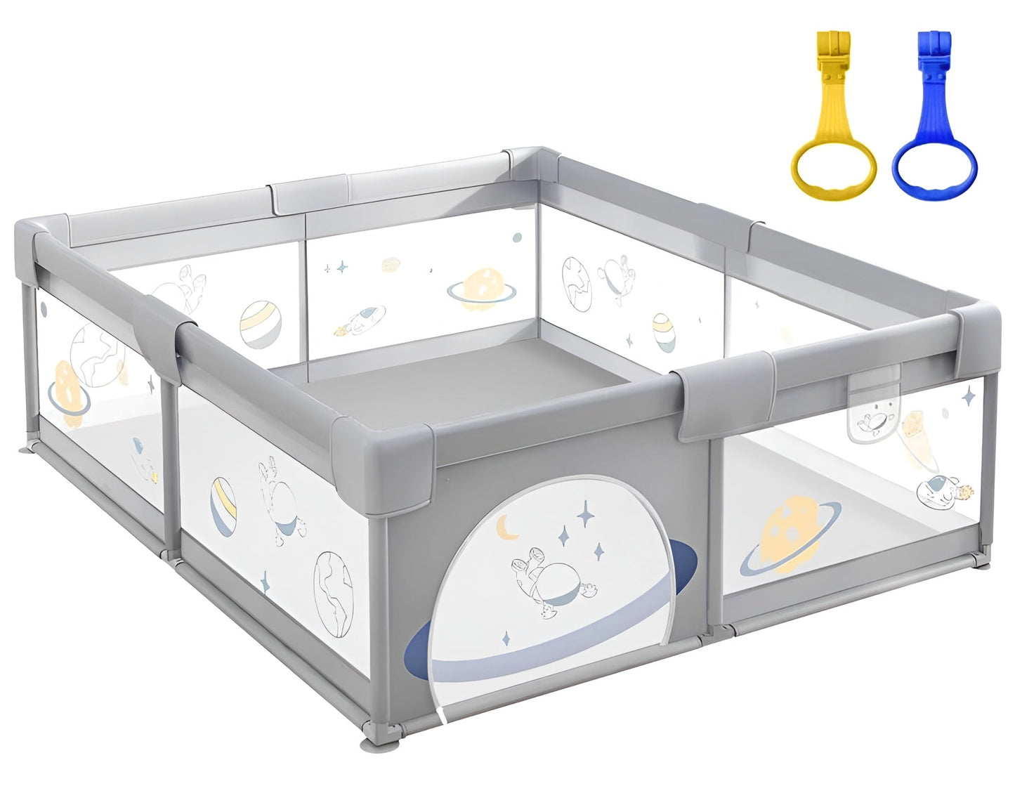 Mesh fence playpen side view