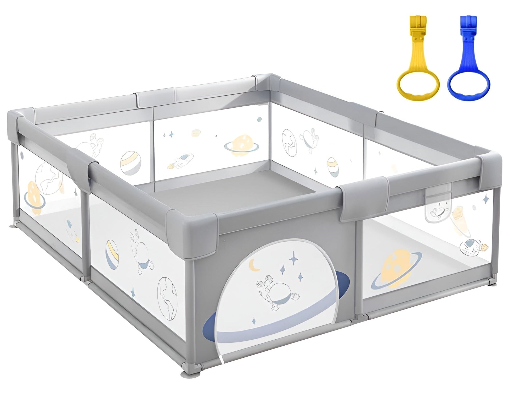 Mesh fence playpen side view