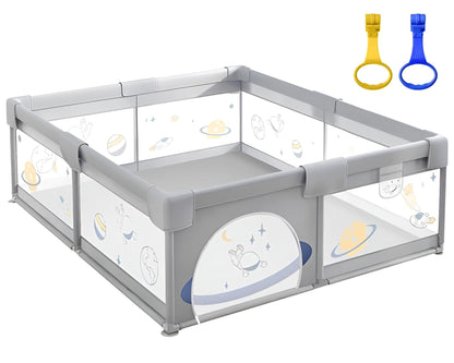 Mesh fence playpen side view