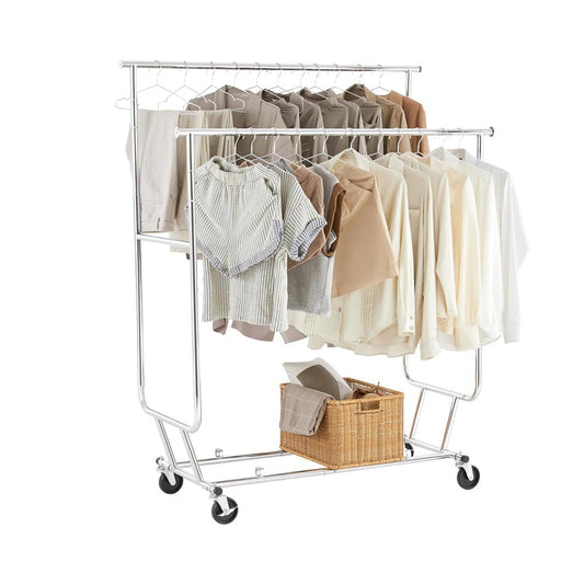Double rail clothes rack