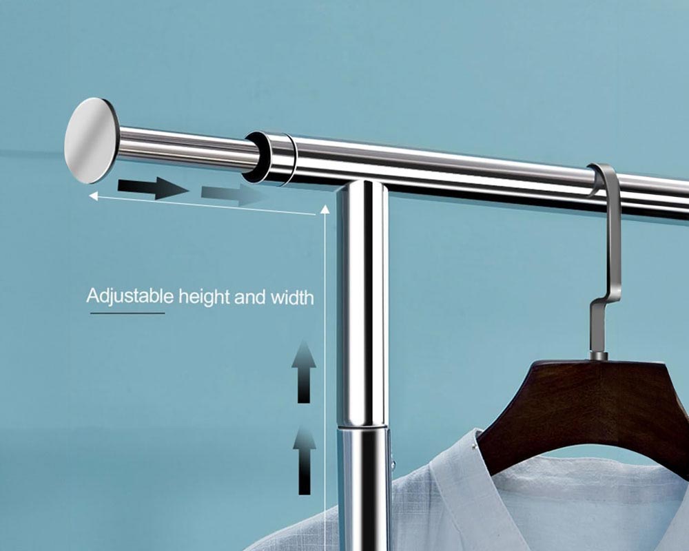 Rolling clothes rack mobility