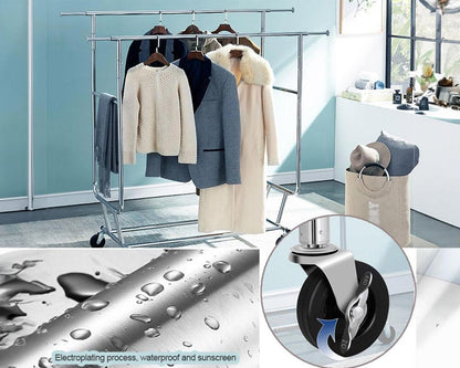 Clothes rack extended rods