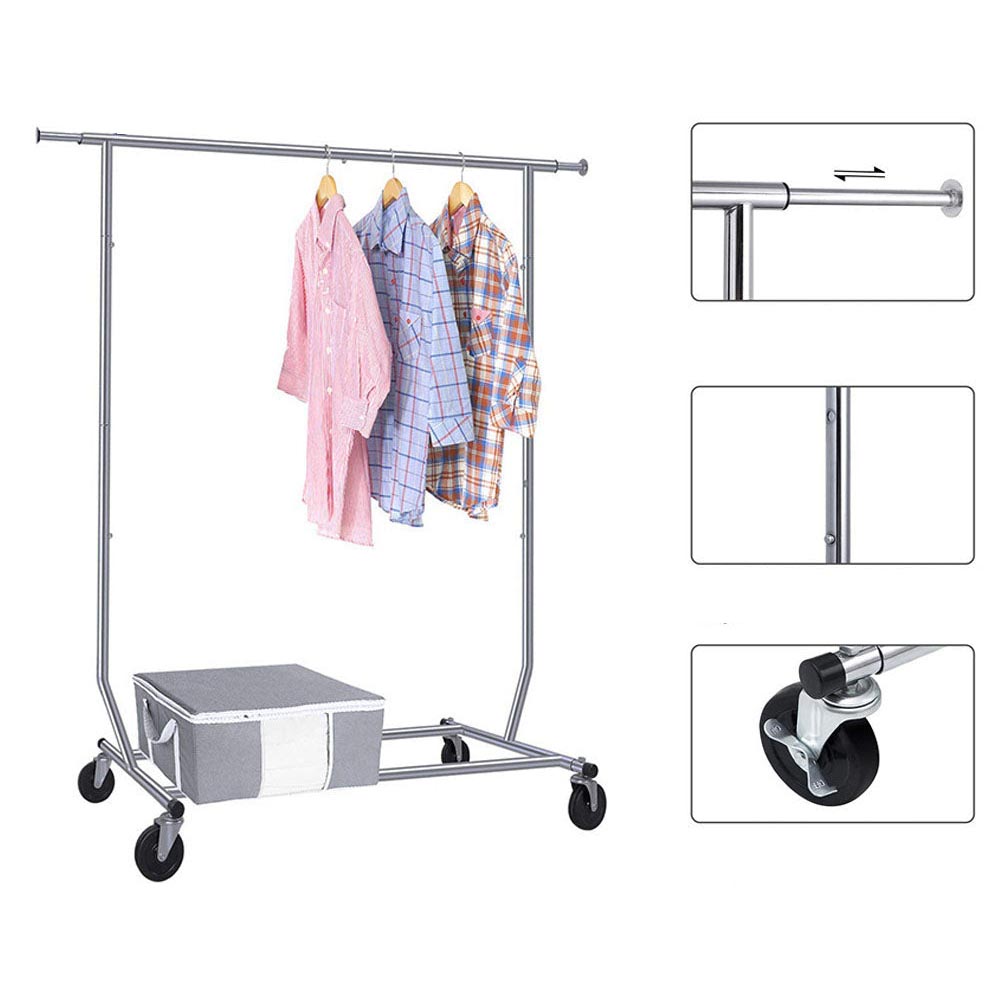Steel clothes rack full view