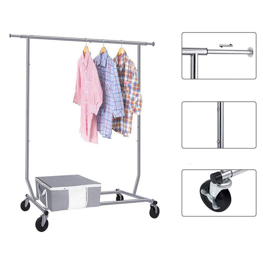 Steel clothes rack full view
