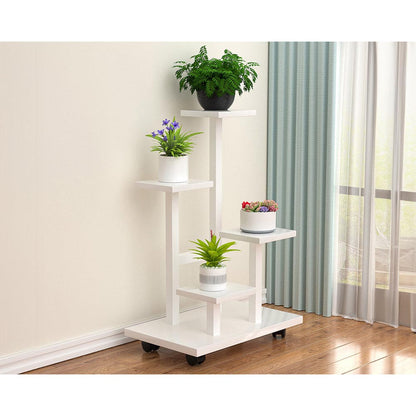 White metal plant stand