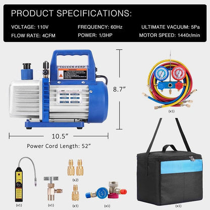 Vacuum Suction Pump for Refrigerant and Air Conditioning