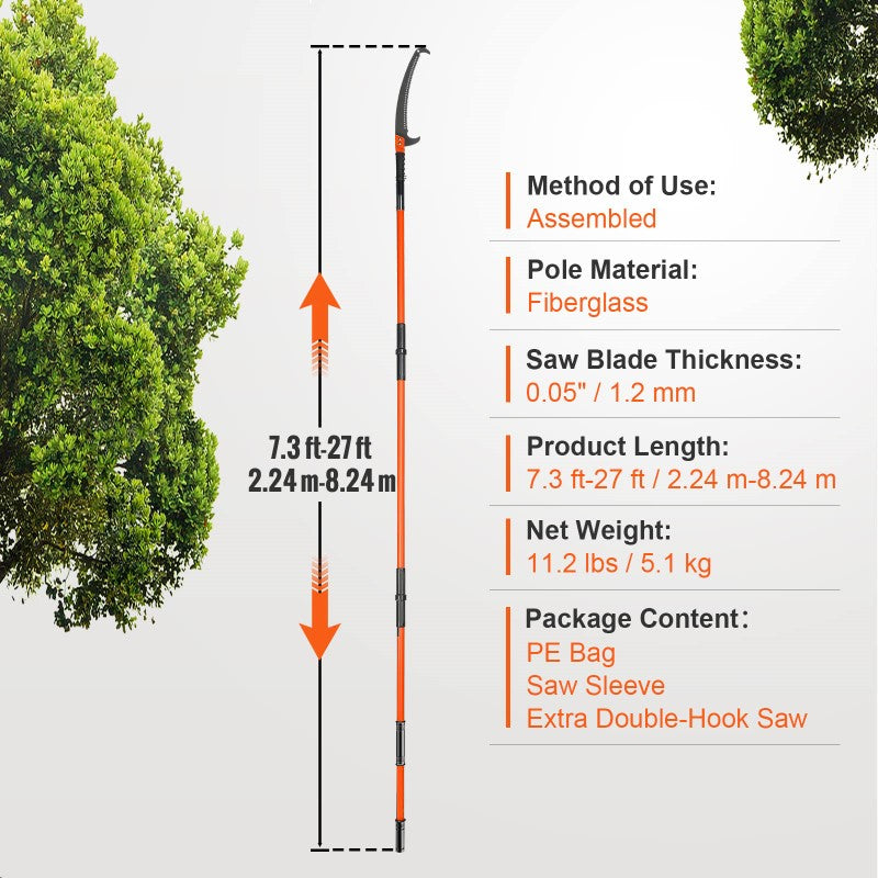 Pole saw with sharp blade