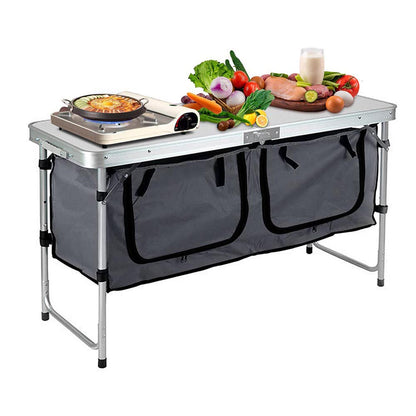 Folding camping table