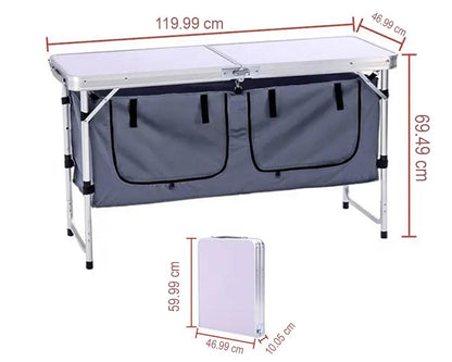 Folding Camping Table with storage