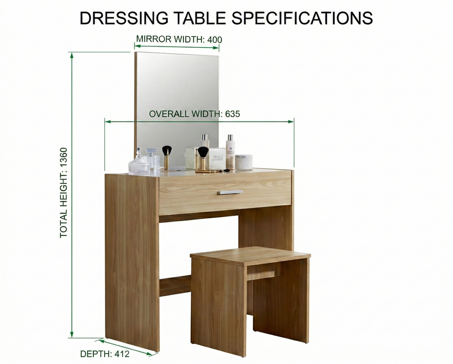 CURA Dressing Table Brown