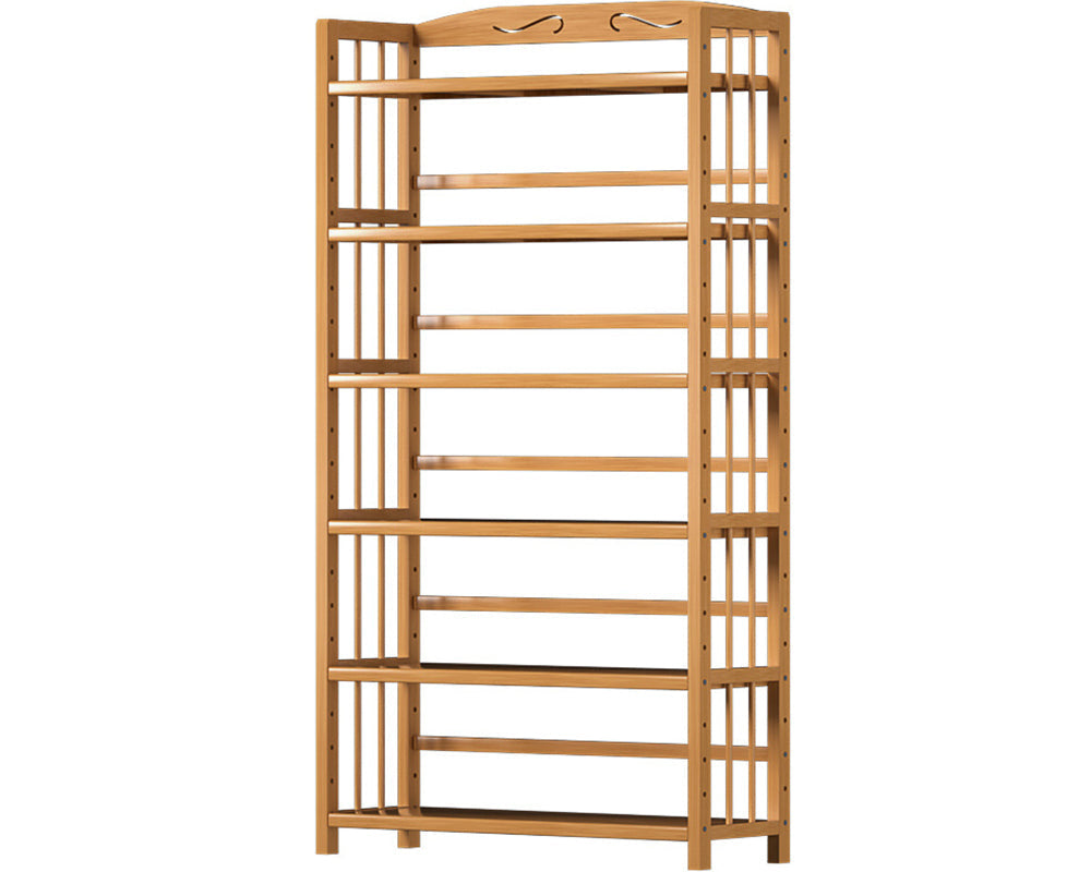 bamboo shelf with kitchen items